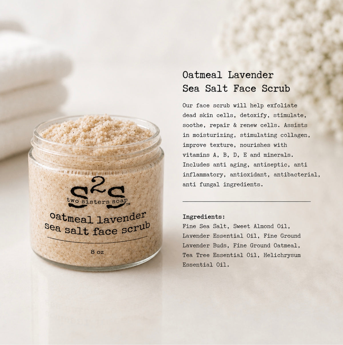 Oatmeal Lavender Sea Salt Face Scrub